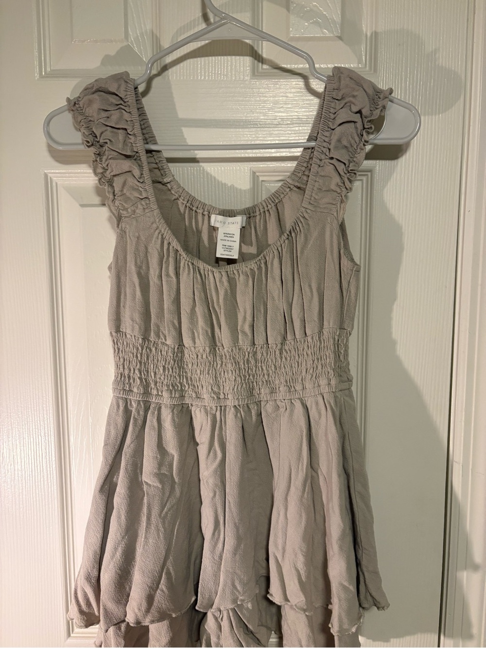 Altar'd State Ruffled Sleeveless Romper - Tan